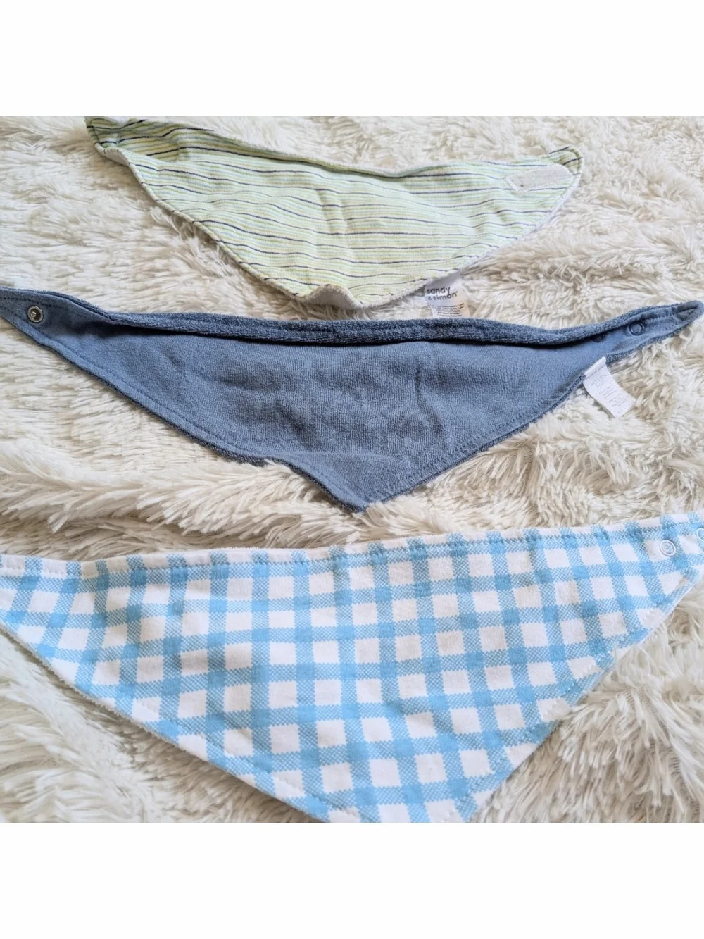 Baby Bandana Bibs Set Of 3 Terry Cloth Patterned Bibs
